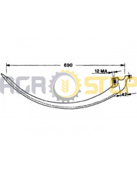 Голка 59.033, DC14818, DC14817 John Deere — металева 690мм