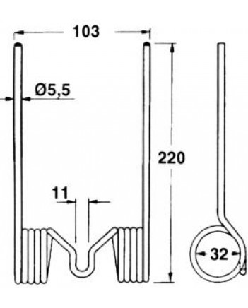 Пружинний палець 781943M1/152212M1 Massey Ferguson 220х103
