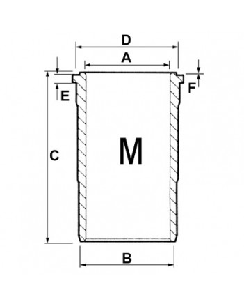 Гільза 116mm двигуна Джон Дір 4045T, 6068T, 6076T