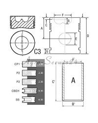 Ремкомплект поршневої групи 31-39S, U5MK0040 двигуна Perkins